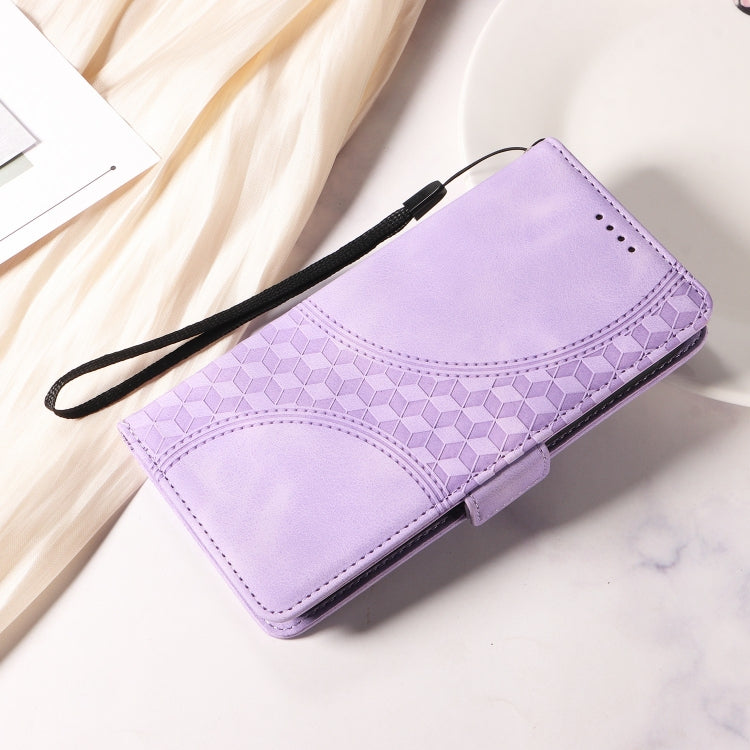For iPhone 16 Embossed Rhombus Starry Leather Phone Case(Purple) - free shipping - PMC TechLife - Order now!