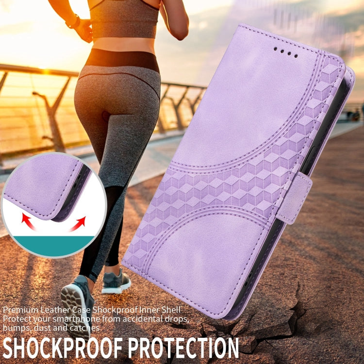 For iPhone 16 Embossed Rhombus Starry Leather Phone Case(Purple) - free shipping - PMC TechLife - Order now!