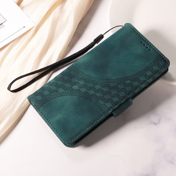 For iPhone SE 2024 Embossed Rhombus Starry Leather Phone Case(Green) - More iPhone Cases by PMC TechLife | Online Shopping South Africa | PMC TechLife | Buy Now Pay Later Mobicred