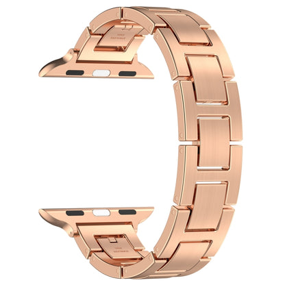 For Apple Watch Ultra 2 49mm H Slim Stainless Steel Watch Band(Rose Gold) - Watch Bands by PMC Jewellery | Online Shopping South Africa | PMC Jewellery