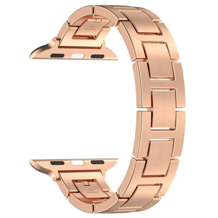 For Apple Watch Series 4 40mm H Slim Stainless Steel Watch Band(Rose Gold) - Watch Bands by PMC Jewellery | Online Shopping South Africa | PMC Jewellery