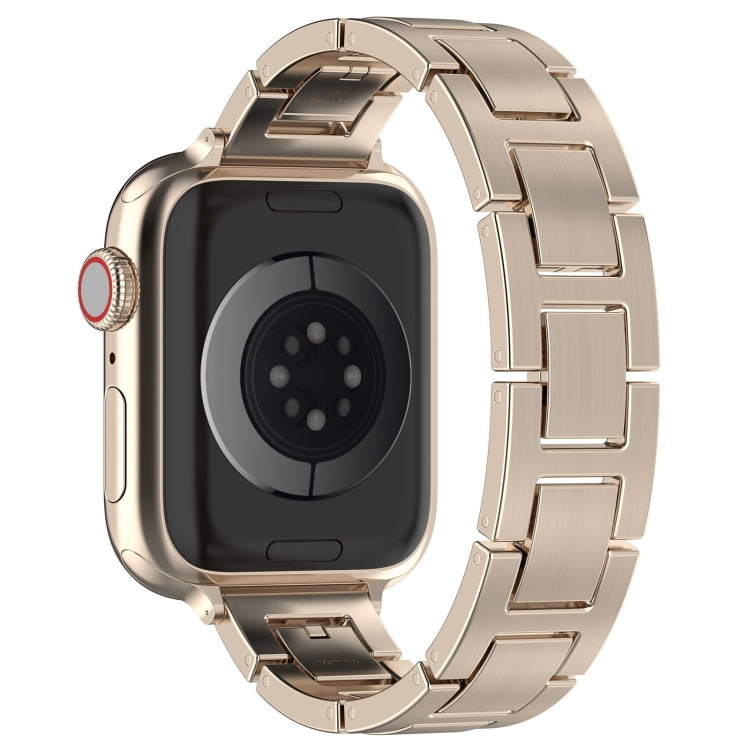 For Apple Watch 42mm H Slim Stainless Steel Watch Band(Starlight) - Watch Bands by PMC TechLife | Online Shopping South Africa | PMC TechLife