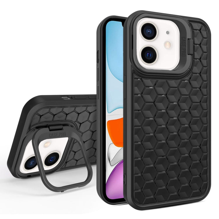 For iPhone 11 Honeycomb Radiating Lens Holder Magsafe Phone Case(Black) - iPhone 11 Cases by PMC Jewellery | Online Shopping South Africa | PMC Jewellery