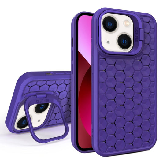 For iPhone 13 Honeycomb Radiating Lens Holder Magsafe Phone Case(Purple) - iPhone 13 Cases by PMC Jewellery | Online Shopping South Africa | PMC Jewellery