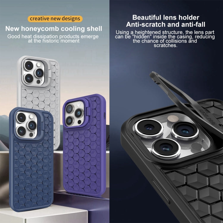 For iPhone 16 Pro Honeycomb Radiating Lens Holder Magsafe Phone Case(Purple) - iPhone 16 Pro Cases by PMC Jewellery | Online Shopping South Africa | PMC Jewellery | Buy Now Pay Later Mobicred