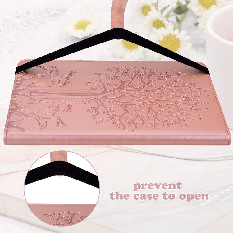 For Lenovo Tab M11 / Xiaoxin Pad 11 2024 Tree & Deer Embossed Leather Tablet Case(Pink) - Lenovo by PMC Jewellery | Online Shopping South Africa | PMC Jewellery | Buy Now Pay Later Mobicred