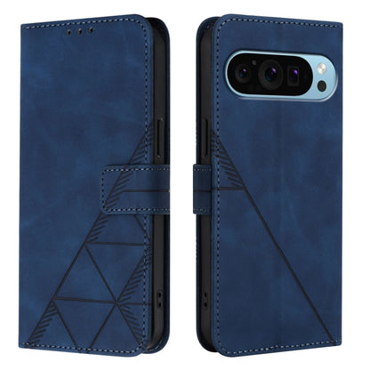 For Google Pixel 9 Pro XL Crossbody 3D Embossed Flip Leather Phone Case(Blue) - Google Cases by PMC Jewellery | Online Shopping South Africa | PMC Jewellery | Buy Now Pay Later Mobicred