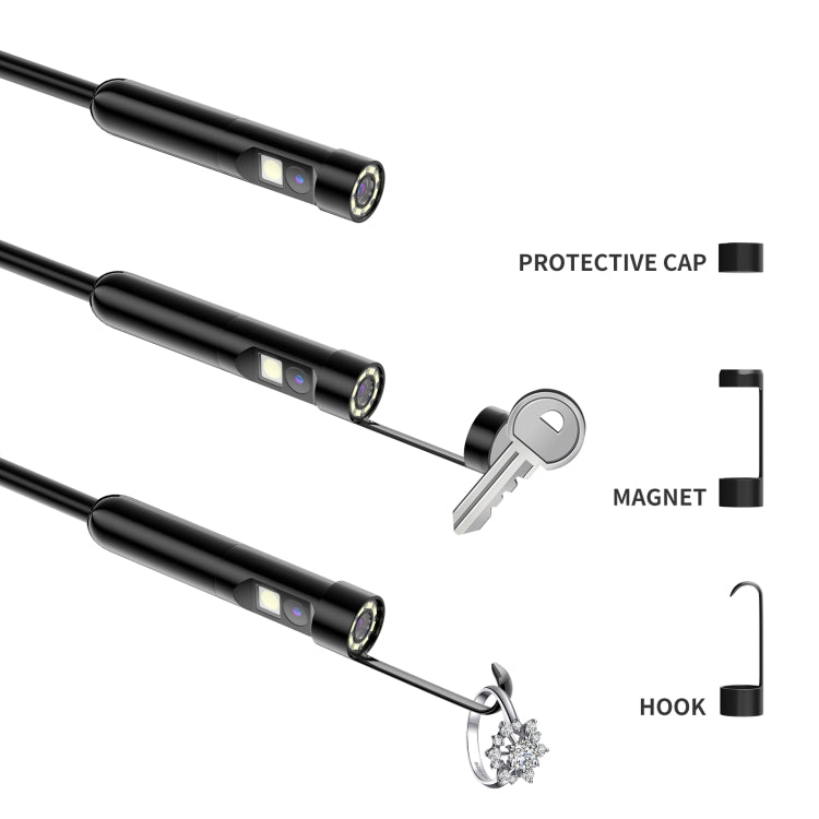 AN112 8mm Double Lenses HD Industry Endoscope Type-C + Micro USB + 8 Pin Connection, Length:10m Hard Tube -  by PMC Jewellery | Online Shopping South Africa | PMC Jewellery | Buy Now Pay Later Mobicred