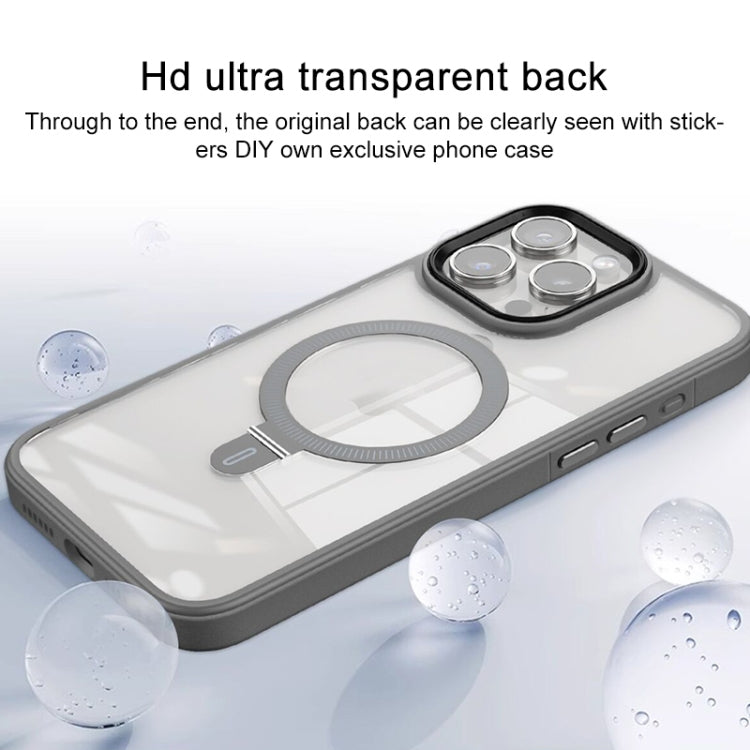 For iPhone 14 Pro Max Shield Armor MagSafe Holder Phone Case(Grey) - iPhone 14 Pro Max Cases by PMC TechLife | Online Shopping South Africa | PMC TechLife