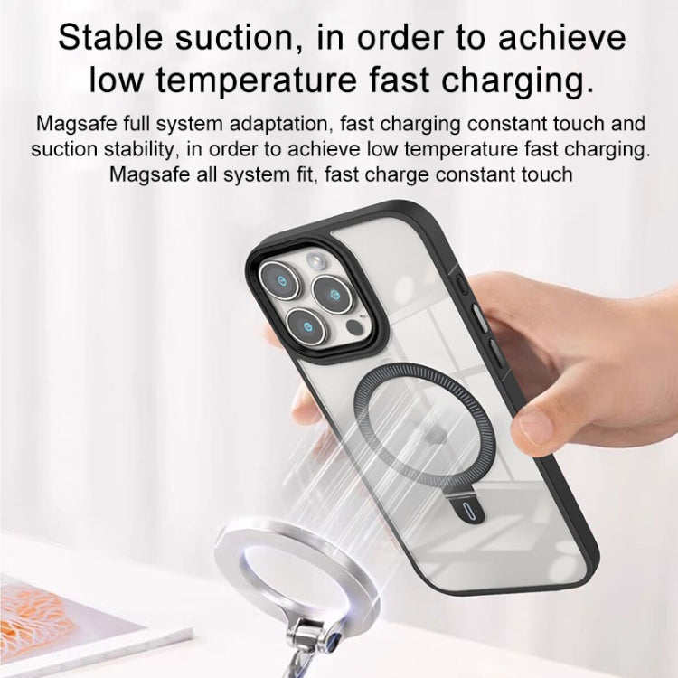 For iPhone 14 Shield Armor MagSafe Holder Phone Case(Deep Purple) - iPhone 14 Cases by PMC TechLife | Online Shopping South Africa | PMC TechLife