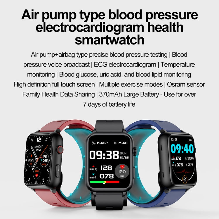 TK63 1.91 Inch Color Screen Air Pump Smart Watch, Supports Blood Pressure Monitoring / ECG(Blue) - Smart Watches by PMC TechLife | Online Shopping South Africa | PMC TechLife