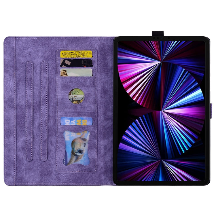 For Honor Pad X8a Cartoon Sakura Cat Embossed Leather Tablet Case(Purple) - Honor by PMC TechLife | Online Shopping South Africa | PMC TechLife | Buy Now Pay Later Mobicred