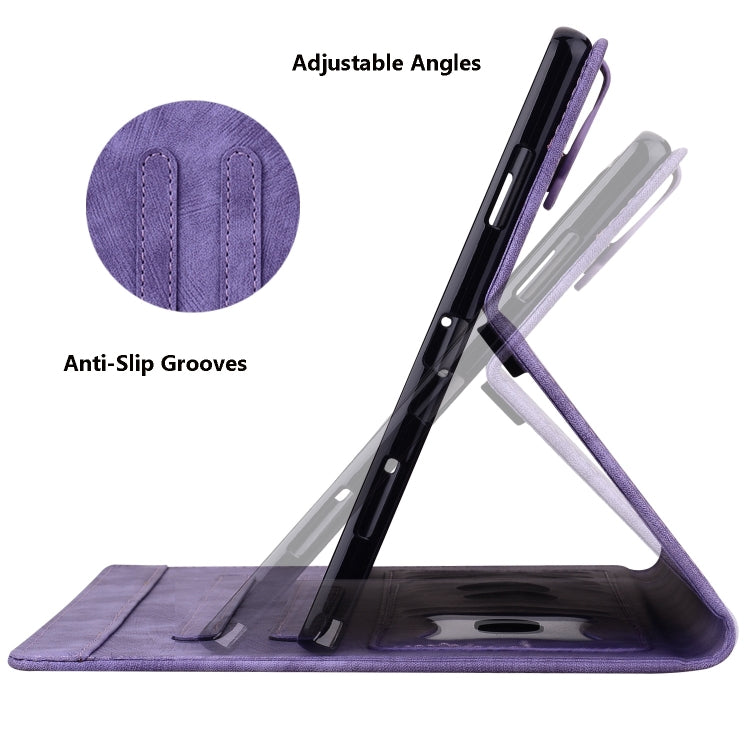 For Honor Pad X8a Cartoon Sakura Cat Embossed Leather Tablet Case(Purple) - Honor by PMC TechLife | Online Shopping South Africa | PMC TechLife | Buy Now Pay Later Mobicred