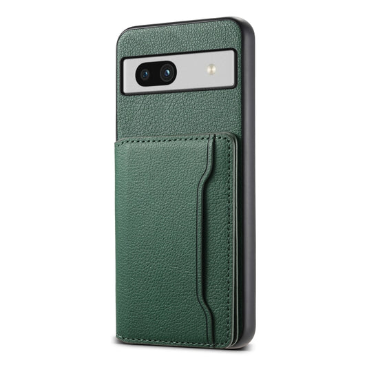 For Google Pixel 7a Calf Texture Card Bag Design Full Coverage Phone Case(Green) - Google Cases by PMC Jewellery | Online Shopping South Africa | PMC Jewellery | Buy Now Pay Later Mobicred