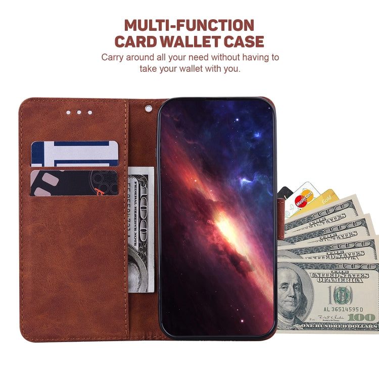 For Google Pixel 9 Geometric Embossed Leather Phone Case(Brown) - Google Cases by PMC TechLife | Online Shopping South Africa | PMC TechLife | Buy Now Pay Later Mobicred