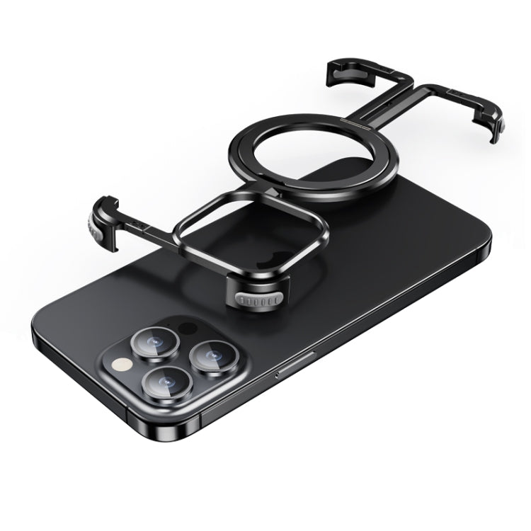 For iPhone 13 Pro MagSafe Magnetic Frameless Holder Phone Case(Black) - iPhone 13 Pro Cases by PMC TechLife | Online Shopping South Africa | PMC TechLife