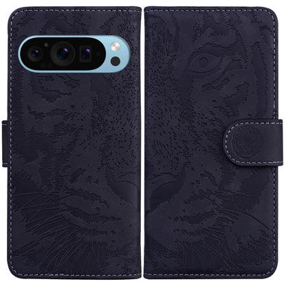 For Google Pixel 9 Tiger Embossing Pattern Flip Leather Phone Case(Black) - Google Cases by PMC Jewellery | Online Shopping South Africa | PMC Jewellery | Buy Now Pay Later Mobicred