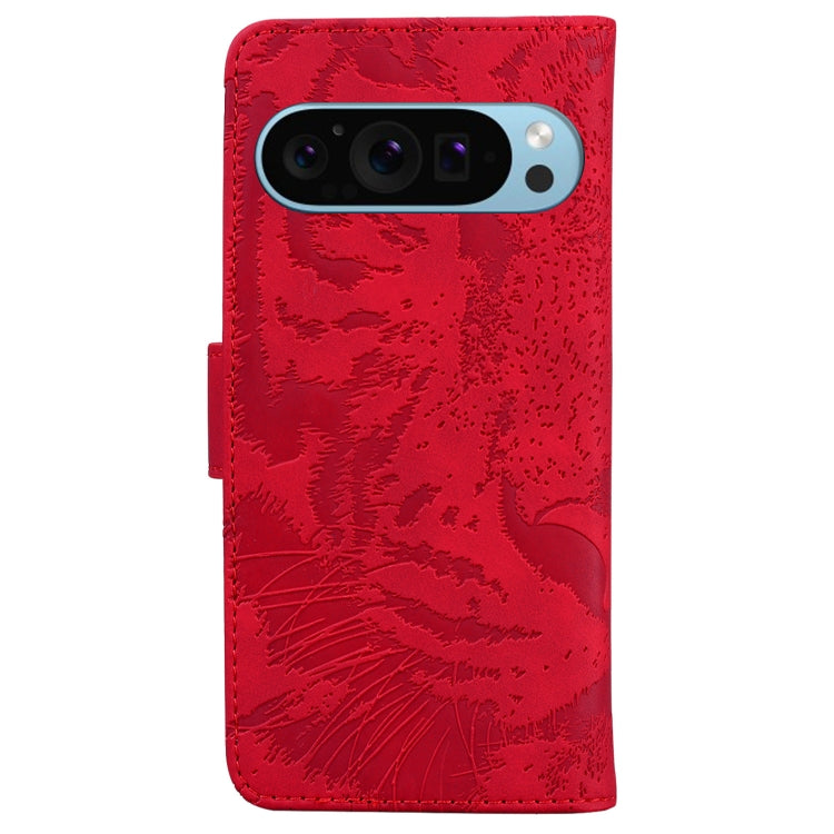 For Google Pixel 9 Tiger Embossing Pattern Flip Leather Phone Case(Red) - Google Cases by PMC Jewellery | Online Shopping South Africa | PMC Jewellery | Buy Now Pay Later Mobicred