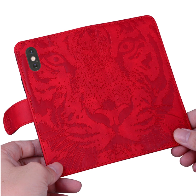 For Google Pixel 9 Tiger Embossing Pattern Flip Leather Phone Case(Red) - Google Cases by PMC Jewellery | Online Shopping South Africa | PMC Jewellery | Buy Now Pay Later Mobicred