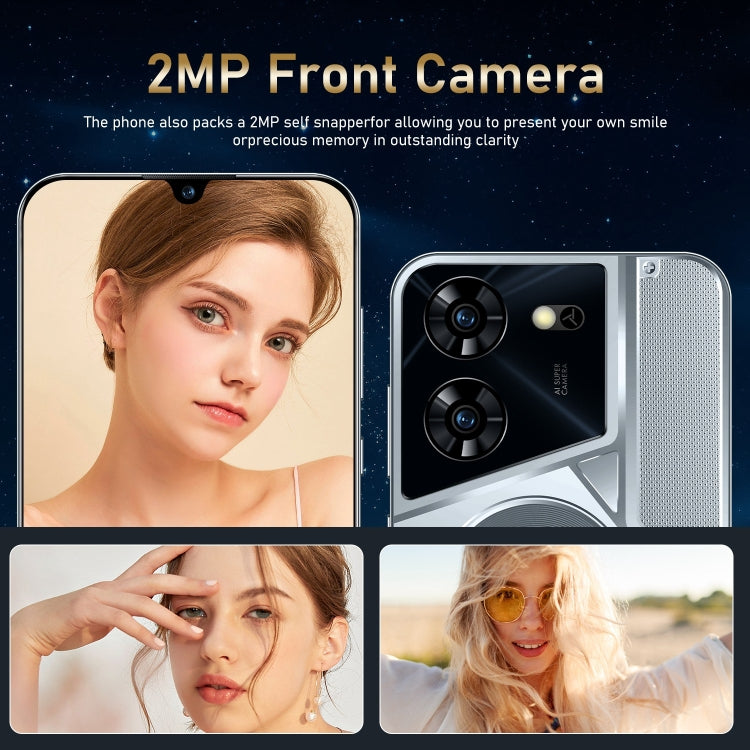 Pova 5 Pro / X15, 2GB+16GB, 6.49 inch Face Identification Android 8.1 MTK6580A Quad Core, Network: 3G, Dual SIM(Silver) -  by PMC Jewellery | Online Shopping South Africa | PMC Jewellery