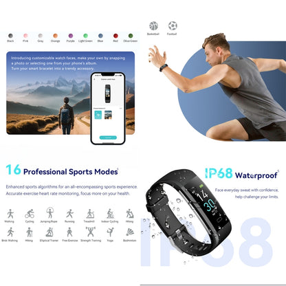 S5-4 Smart Bracelet IP68 Waterproof Heart Rate Sport Fitness Tracker Smart Watch(Army Green) - Smart Wristbands by PMC Jewellery | Online Shopping South Africa | PMC Jewellery