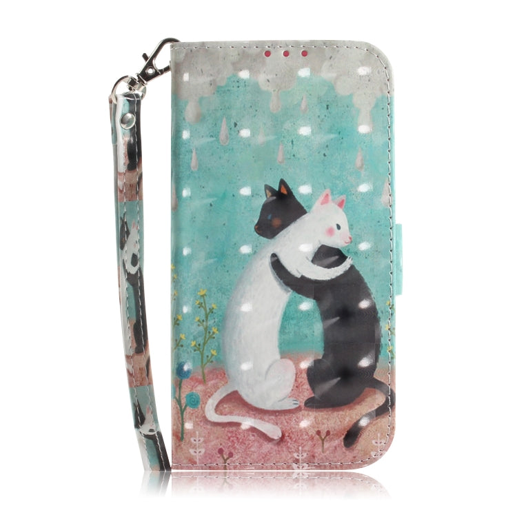 For Google Pixel 9 Pro 3D Colored Horizontal Flip Leather Phone Case(Black White Cat) - Google Cases by PMC TechLife | Online Shopping South Africa | PMC TechLife | Buy Now Pay Later Mobicred