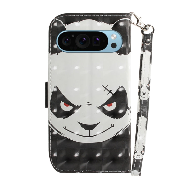 For Google Pixel 9 3D Colored Horizontal Flip Leather Phone Case(Angry Bear) - Google Cases by PMC Jewellery | Online Shopping South Africa | PMC Jewellery | Buy Now Pay Later Mobicred