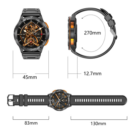 LEMFO AK59 1.43 inch AMLOED Round Screen Silicone Strap Smart Watch(Black) - Smart Watches by LEMFO | Online Shopping South Africa | PMC Jewellery | Buy Now Pay Later Mobicred