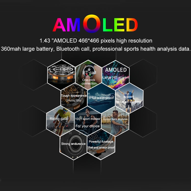 LEMFO AK59 1.43 inch AMLOED Round Screen Silicone Strap Smart Watch(Silver) - free shipping - PMC TechLife - Order now!