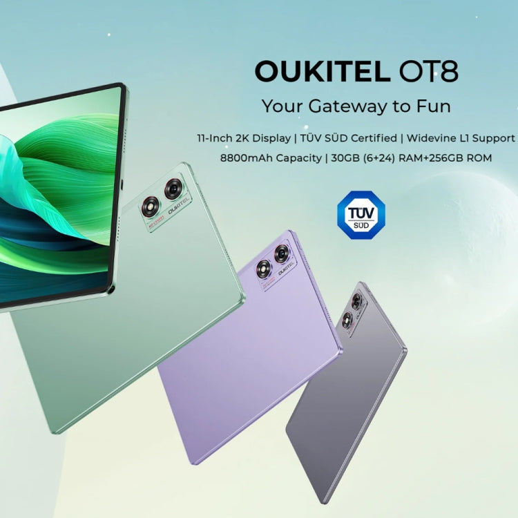 OUKITEL OT8 Tablet PC 11 inch, 6GB+256GB, Android 13 Unisoc Tiger T606 Octa Core, Support Dual SIM 4G Network, EU Plug(Grey) - Other by OUKITEL | Online Shopping South Africa | PMC Jewellery | Buy Now Pay Later Mobicred