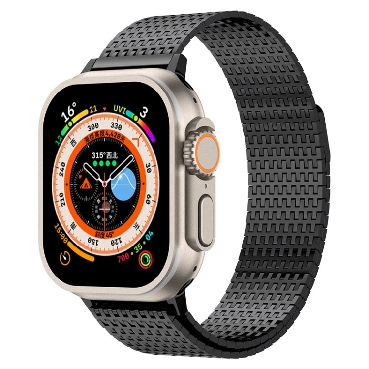 For Apple Watch Series 3 42mm Milanese Loop Magnetic Clasp Stainless Steel Watch Band(Black) - Watch Bands by PMC Jewellery | Online Shopping South Africa | PMC Jewellery