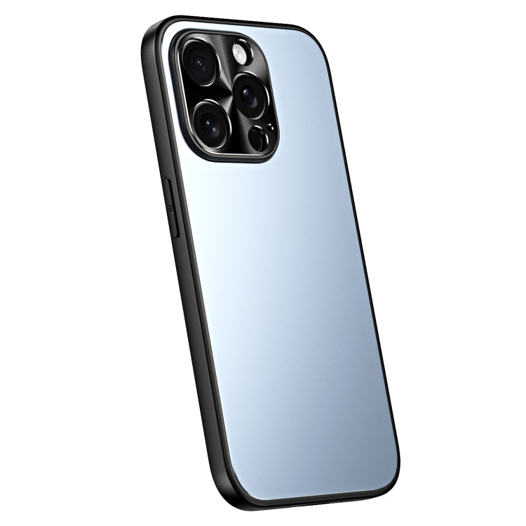 For iPhone 12 Pro Max R-JUST RJ-61 Electroplating Frosted TPU + PC Phone Case(Blue) - iPhone 12 Pro Max Cases by R-JUST | Online Shopping South Africa | PMC TechLife