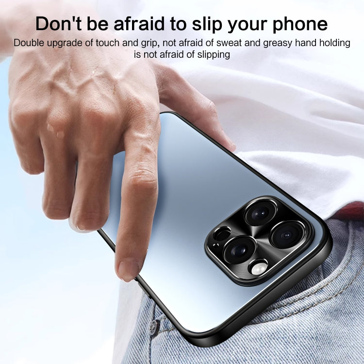For iPhone 15 Pro R-JUST RJ-61 Electroplating Frosted TPU + PC Phone Case(Silver) - iPhone 15 Pro Cases by R-JUST | Online Shopping South Africa | PMC TechLife