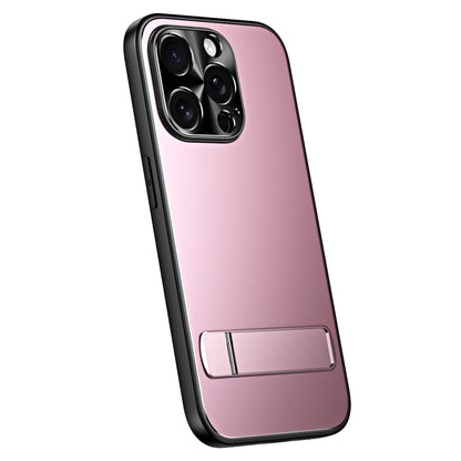 For iPhone 14 Pro R-JUST RJ-61 Electroplating Frosted TPU + PC Phone Case with Holder(Pink) - iPhone 14 Pro Cases by R-JUST | Online Shopping South Africa | PMC Jewellery