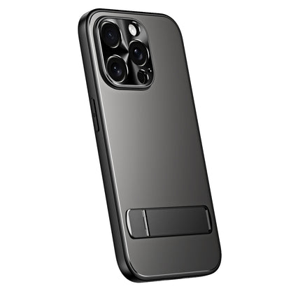 For iPhone 13 Pro R-JUST RJ-61 Electroplating Frosted TPU + PC Phone Case with Holder(Grey) - iPhone 13 Pro Cases by R-JUST | Online Shopping South Africa | PMC Jewellery