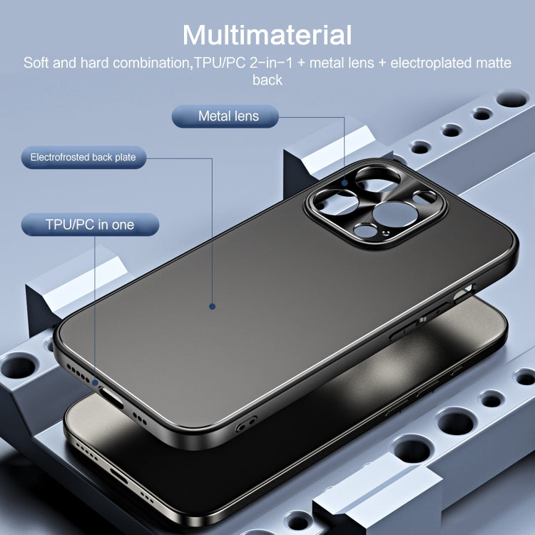 For iPhone 14 R-JUST RJ-61 Electroplating Frosted TPU + PC Phone Case with Holder(Grey) - free shipping - PMC TechLife - Order now!