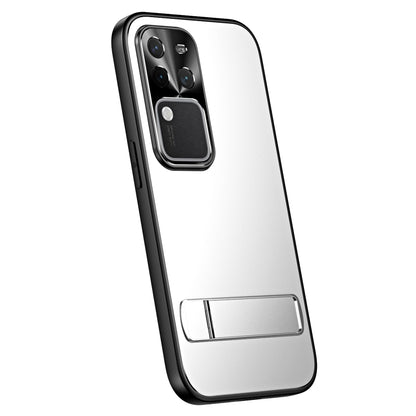 For vivo S18 Pro R-JUST RJ-61 Electroplating Frosted TPU + PC Phone Case with Holder(Silver) - S18 Pro Cases by R-JUST | Online Shopping South Africa | PMC Jewellery