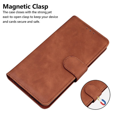 For Google Pixel 9 Skin Feel Pure Color Flip Leather Phone Case(Brown) - Google Cases by PMC Jewellery | Online Shopping South Africa | PMC Jewellery | Buy Now Pay Later Mobicred