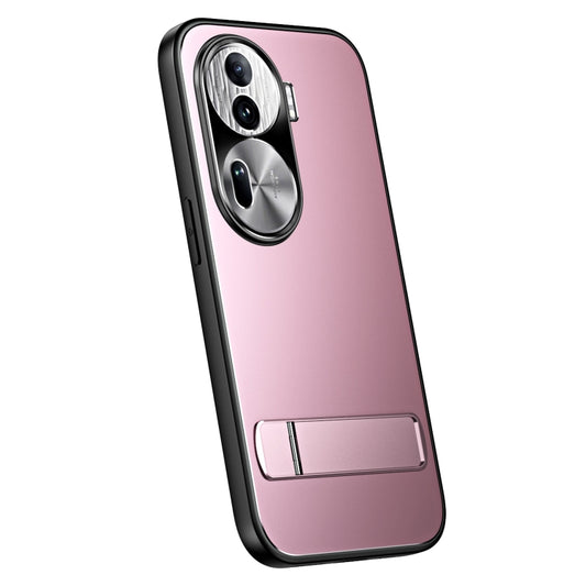 For OPPO Reno11 Pro Global R-JUST RJ-61 Electroplating Frosted TPU + PC Phone Case with Holder(Pink) - Reno11 Pro Cases by R-JUST | Online Shopping South Africa | PMC Jewellery