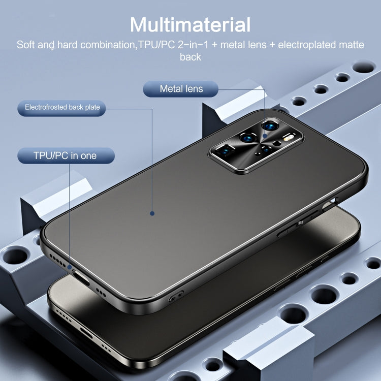 For Huawei P40 R-JUST RJ-61 Electroplating Frosted TPU + PC Phone Case(Grey) - Huawei Cases by R-JUST | Online Shopping South Africa | PMC TechLife