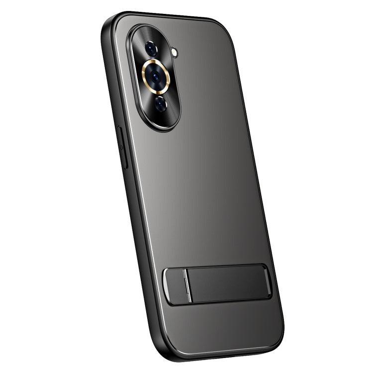 For Huawei nova 10 R-JUST RJ-61 Electroplating Frosted TPU + PC Phone Case with Holder(Grey) - Huawei Cases by R-JUST | Online Shopping South Africa | PMC Jewellery