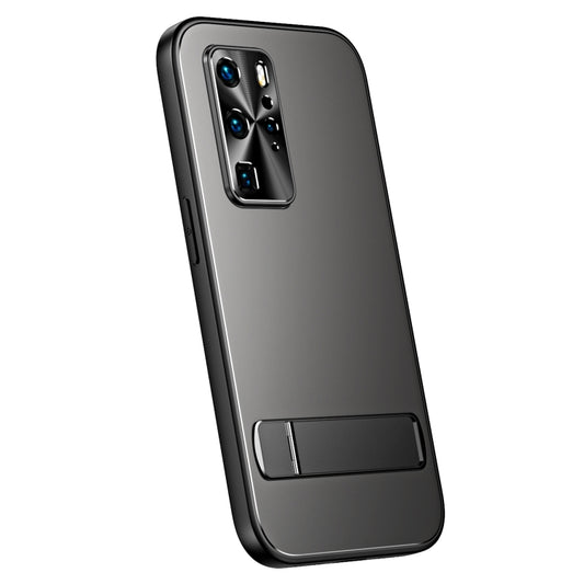 For Huawei P40 Pro R-JUST RJ-61 Electroplating Frosted TPU + PC Phone Case with Holder(Grey) - Huawei Cases by R-JUST | Online Shopping South Africa | PMC Jewellery