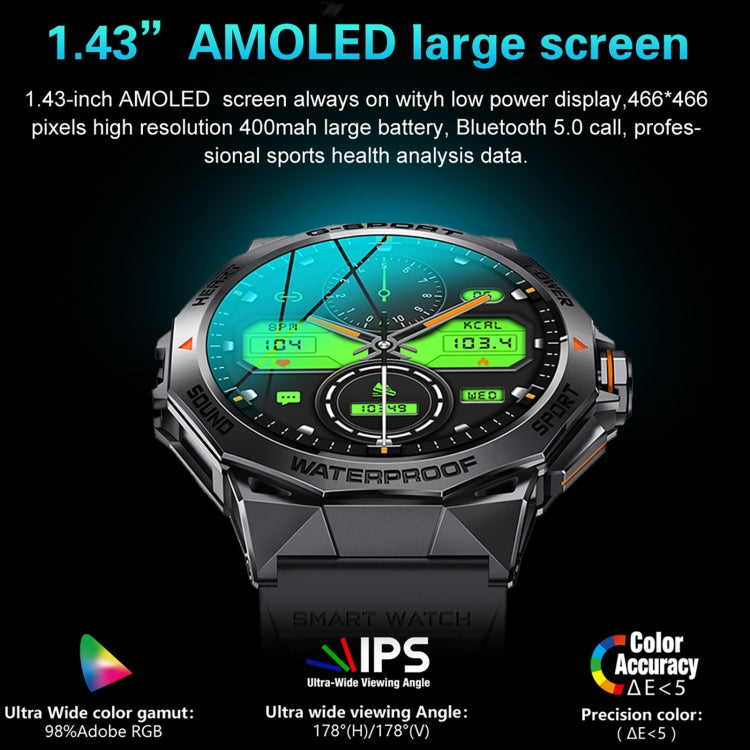 LEMFO K62 1.43 inch AMOLED Round Screen Smart Watch Supports Bluetooth Calls(Black) - Smart Watches by LEMFO | Online Shopping South Africa | PMC TechLife | Buy Now Pay Later Mobicred