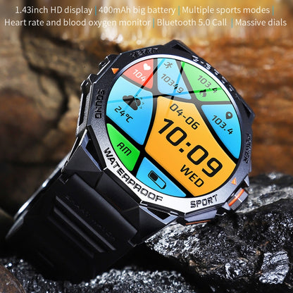 LEMFO K62 1.43 inch AMOLED Round Screen Smart Watch Supports Bluetooth Calls(Black) - Smart Watches by LEMFO | Online Shopping South Africa | PMC Jewellery