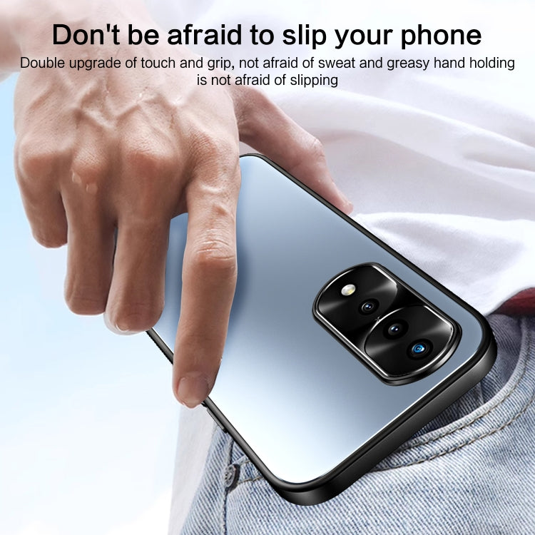 For Honor 70 R-JUST RJ-61 Electroplating Frosted TPU + PC Phone Case(Blue) - Honor Cases by R-JUST | Online Shopping South Africa | PMC TechLife