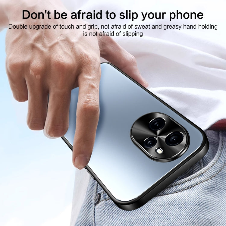 For Honor 100 R-JUST RJ-61 Electroplating Frosted TPU + PC Phone Case with Holder(Blue) - Honor Cases by R-JUST | Online Shopping South Africa | PMC TechLife | Buy Now Pay Later Mobicred