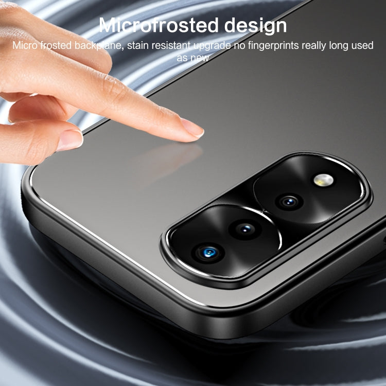 For Honor 70 R-JUST RJ-61 Electroplating Frosted TPU + PC Phone Case with Holder(Grey) - Honor Cases by R-JUST | Online Shopping South Africa | PMC TechLife | Buy Now Pay Later Mobicred