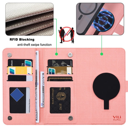 For Google Pixel 8 Pro ViLi GHA Series Shockproof MagSafe RFID Leather Attraction Horizontal Flip Phone Case(Pink) - Google Cases by ViLi | Online Shopping South Africa | PMC Jewellery | Buy Now Pay Later Mobicred