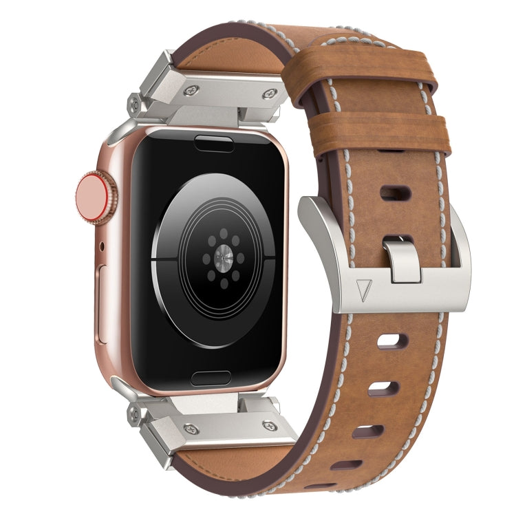 For Apple Watch Series 2 42mm Mecha Style Leather Watch Band(Dark Brown) - free shipping - PMC TechLife - Order now!