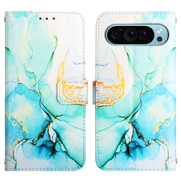 For Google Pixel 9 PT003 Marble Pattern Flip Leather Phone Case(Green) - Google Cases by PMC Jewellery | Online Shopping South Africa | PMC Jewellery | Buy Now Pay Later Mobicred